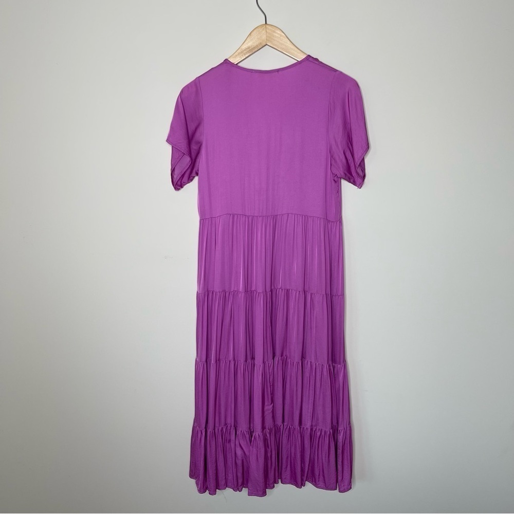 Karlie Magenta Boho Midi Dress Size Small wedding festival whimsical cottagecore - Picture 5 of 9